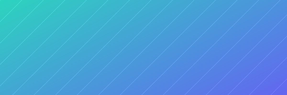 A teal-to-indigo gradient banner
